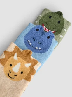 JoJo Maman Bébé 3-Pack Dinosaur Extra Thick Socks