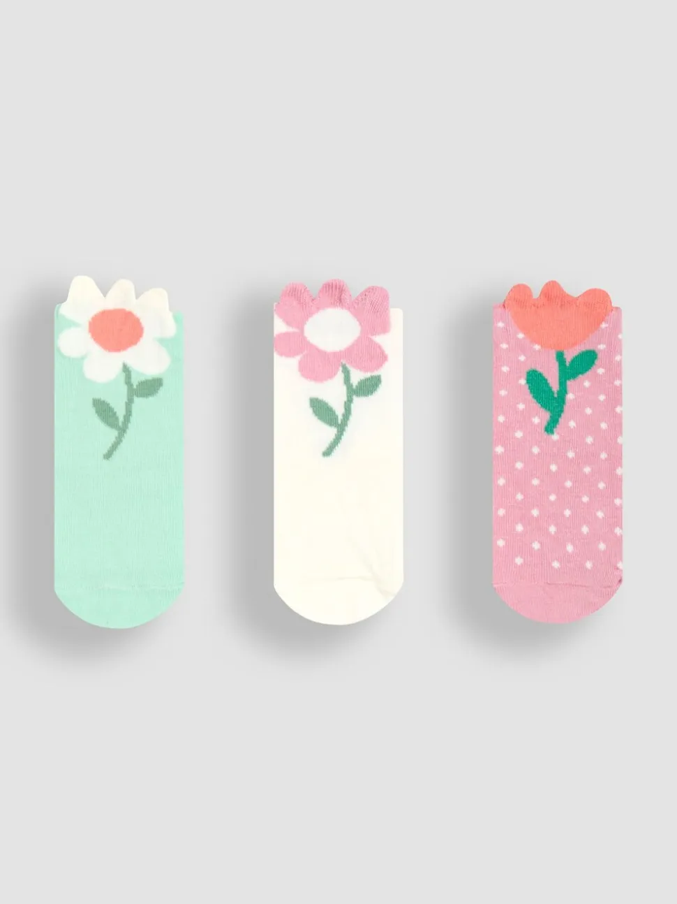 JoJo Maman Bébé 3-Pack Flower Socks