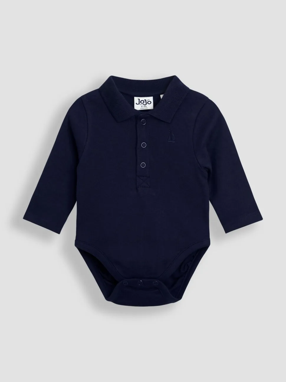 JoJo Maman Bébé 2-Pack Plain Long Sleeve Polo Shirt Bodies