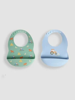 JoJo Maman Bébé 2-Pack Silicone Bibs Set