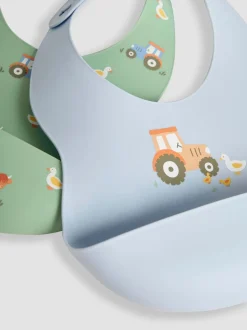 JoJo Maman Bébé 2-Pack Silicone Bibs Set