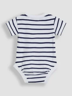 JoJo Maman Bébé 2-Pack Zeilbootstrepen & Effen Bodysuits