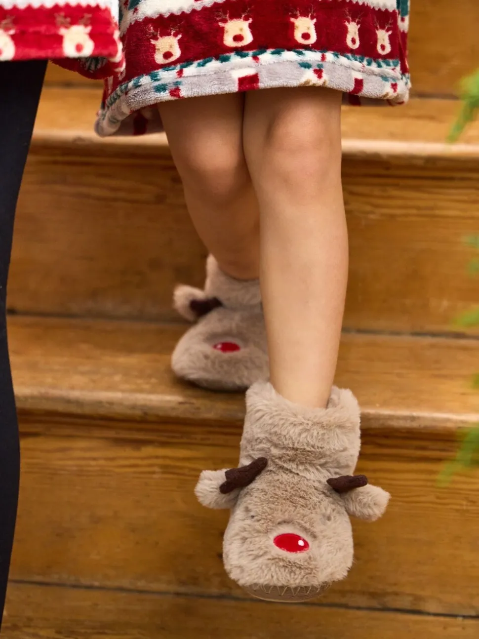 JoJo Maman Bébé pantoffellaarsjes met rendier