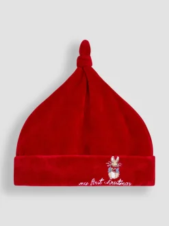 JoJo Maman Bébé Peter Rabbit™ Mijn eerste kerstfluwelen muts