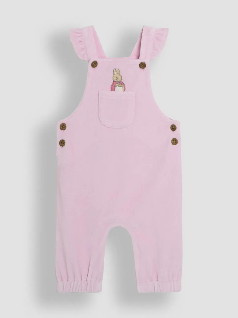 JoJo Maman Bébé Peter Rabbit Appliqué Velour Dungarees and Body Set