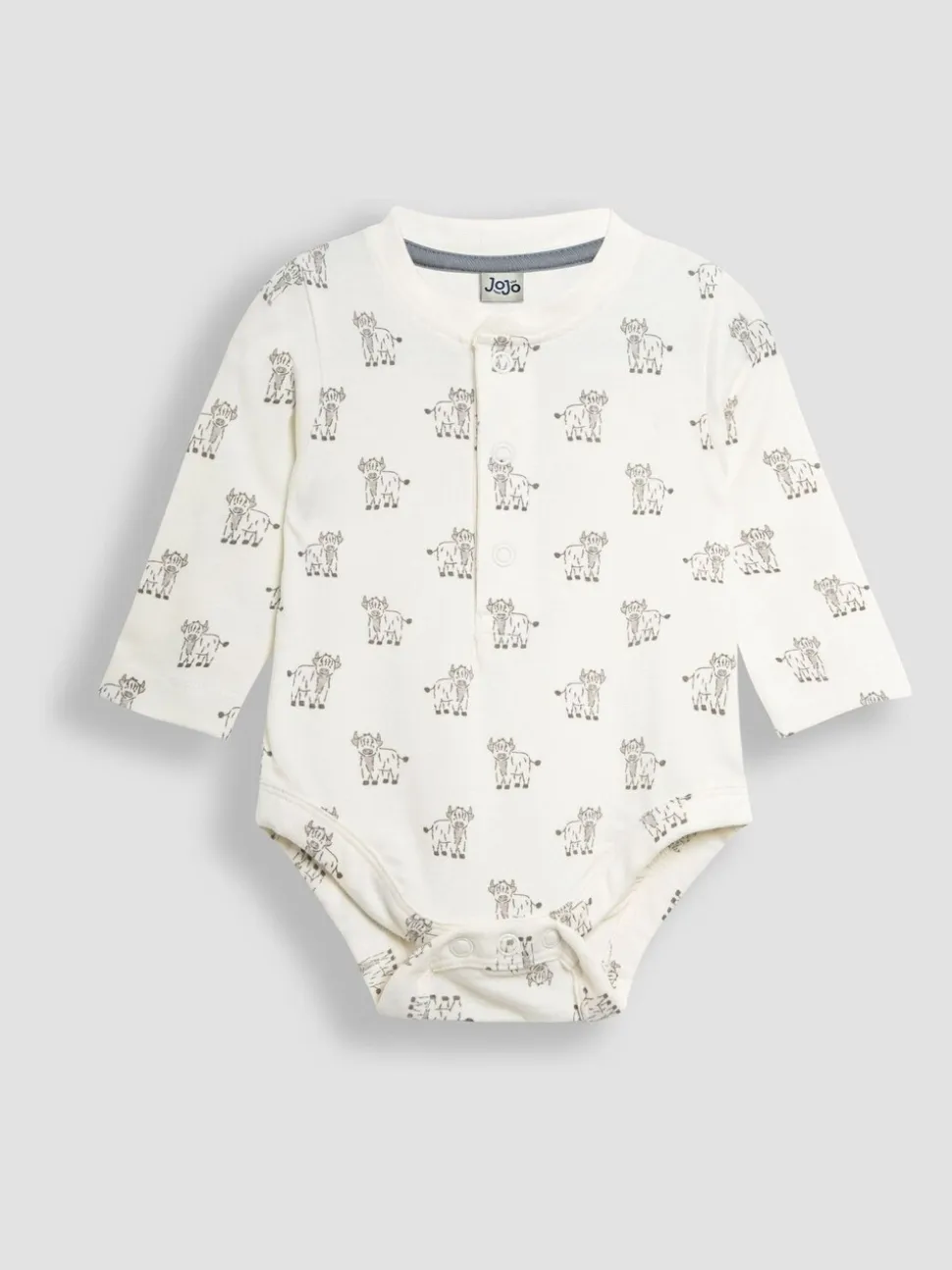 JoJo Maman Bébé Printed Highland Cow And Striped Bodies 2 Pack