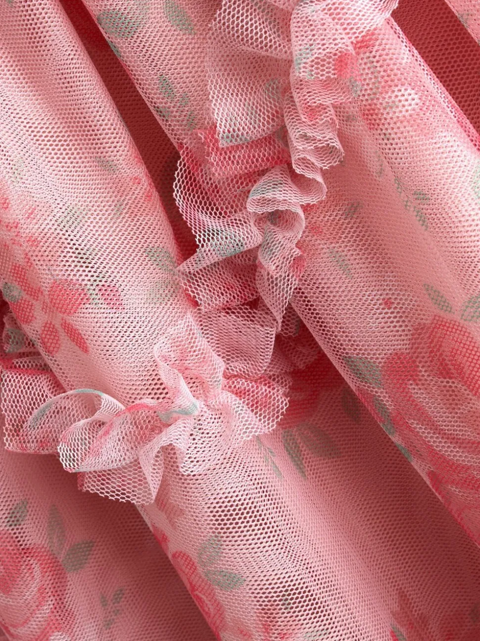 JoJo Maman Bébé Printed Tulle Ruffle Party Dress