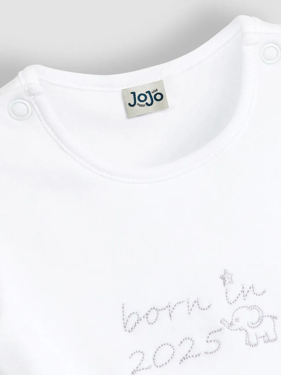 Jojo Maman Bébé romper met Born In 2025-borduursel