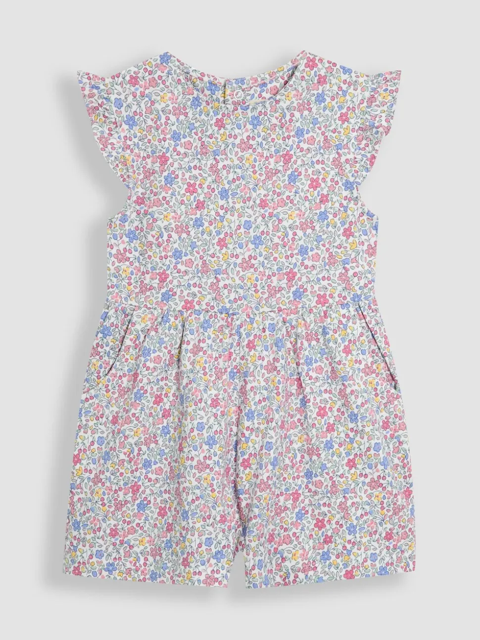 JoJo Maman Bébé Ruffle Shoulder Speelpakje van 100% Katoen