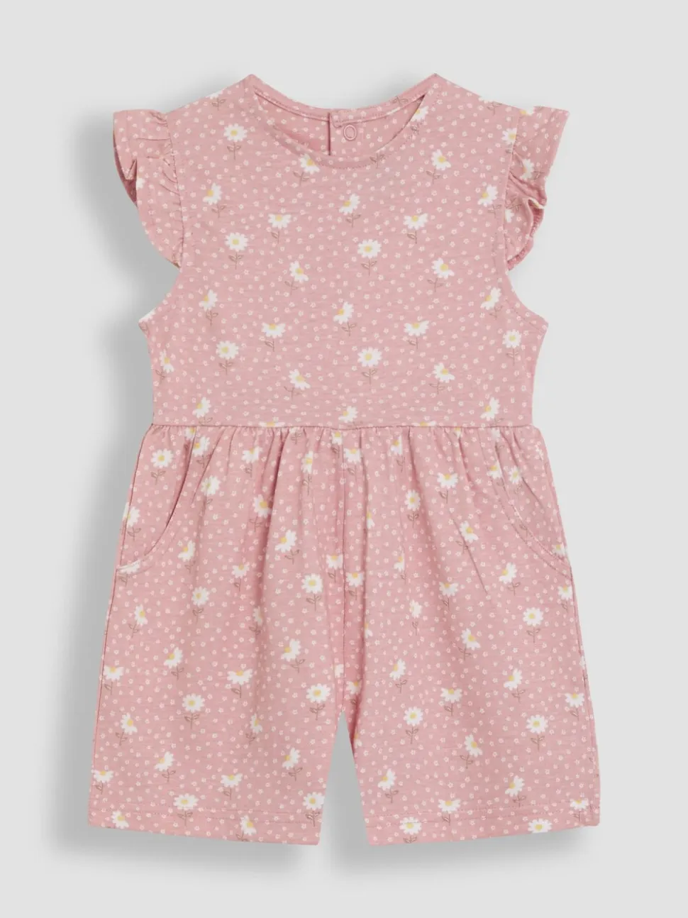 JoJo Maman Bébé Ruffle Shoulder Speelpakje van 100% Katoen