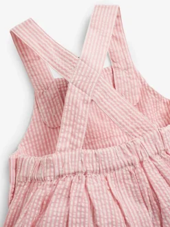 JoJo Maman Bébé Seersucker Stripe Culotte Dungarees