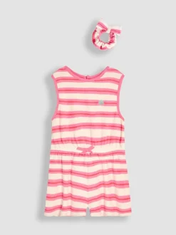 JoJo Maman Bébé Towelling Sunsuit & Scrunchie