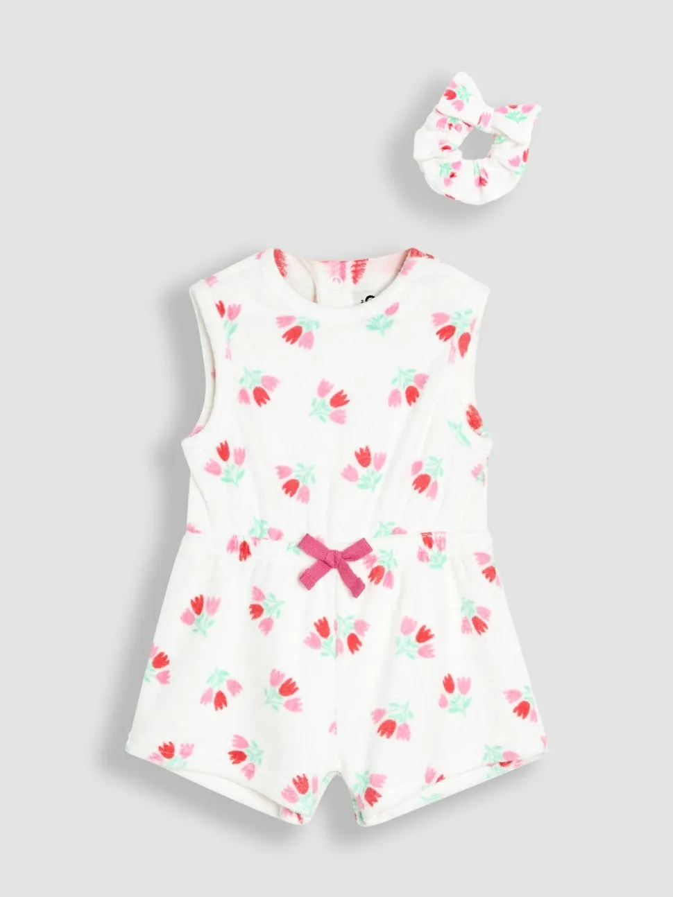 JoJo Maman Bébé Towelling Sunsuit & Scrunchie