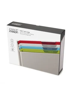 Joseph Joseph - 4-delige meerkleurige folioset van grote snijplanken met logo