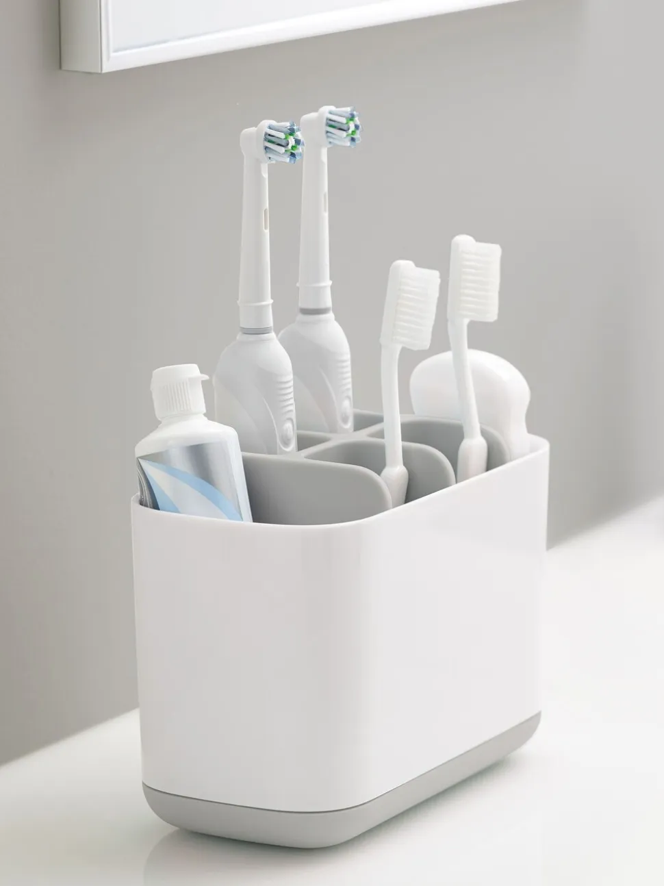 Joseph® Joseph - Grote EasyStore tandenborstelhouder in wit en grijs