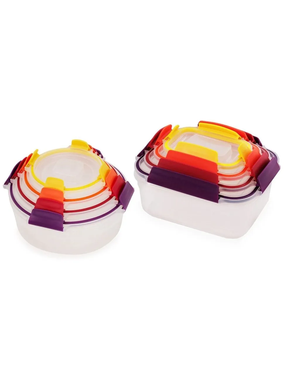 Joseph Joseph 8 Piece Nest Lock Round & Rectangle Multi Containers sets