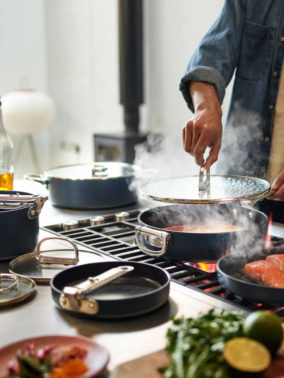 Joseph Joseph Space Folding Handle Ceramic Nonstick 6 piece Cookware Set