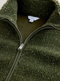 Kaki Groen nep - Doorritsbare funnel Borg Fleece