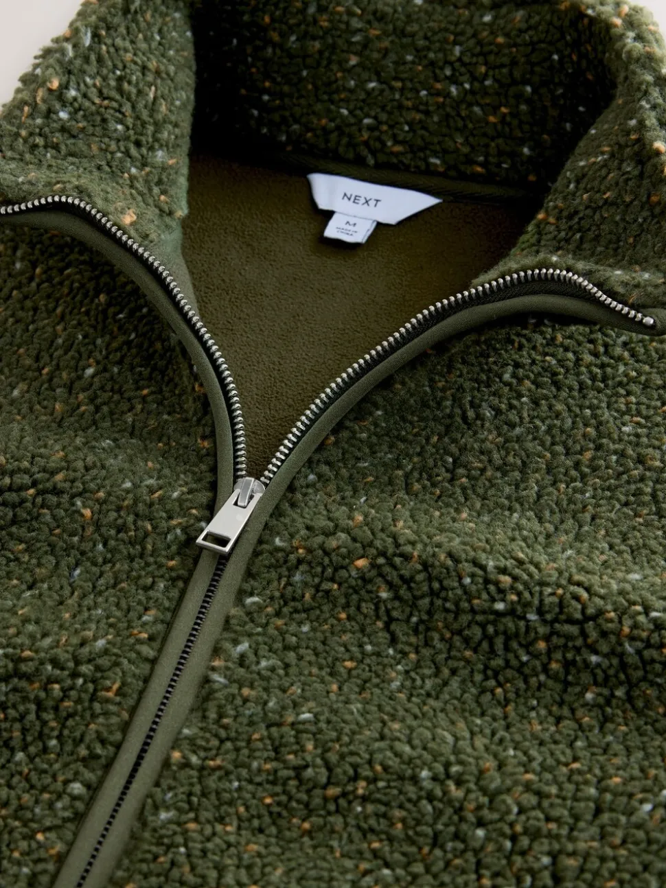 Kaki Groen nep - Doorritsbare funnel Borg Fleece
