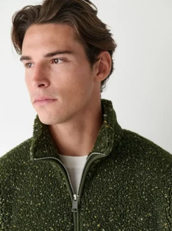 Kaki Groen nep - Doorritsbare funnel Borg Fleece