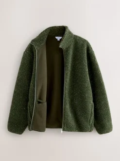 Kaki Groen nep - Doorritsbare funnel Borg Fleece