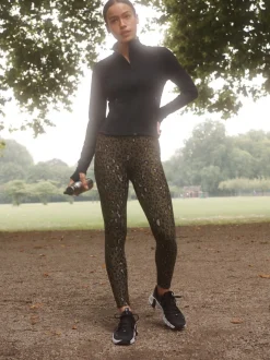 Kaki met dierenprint - Outdoor legging met fleecevoering en warme handgreep