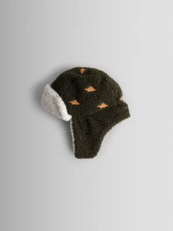 Kaki met dinoprint - JoJo Maman Bébé Trapper Hat