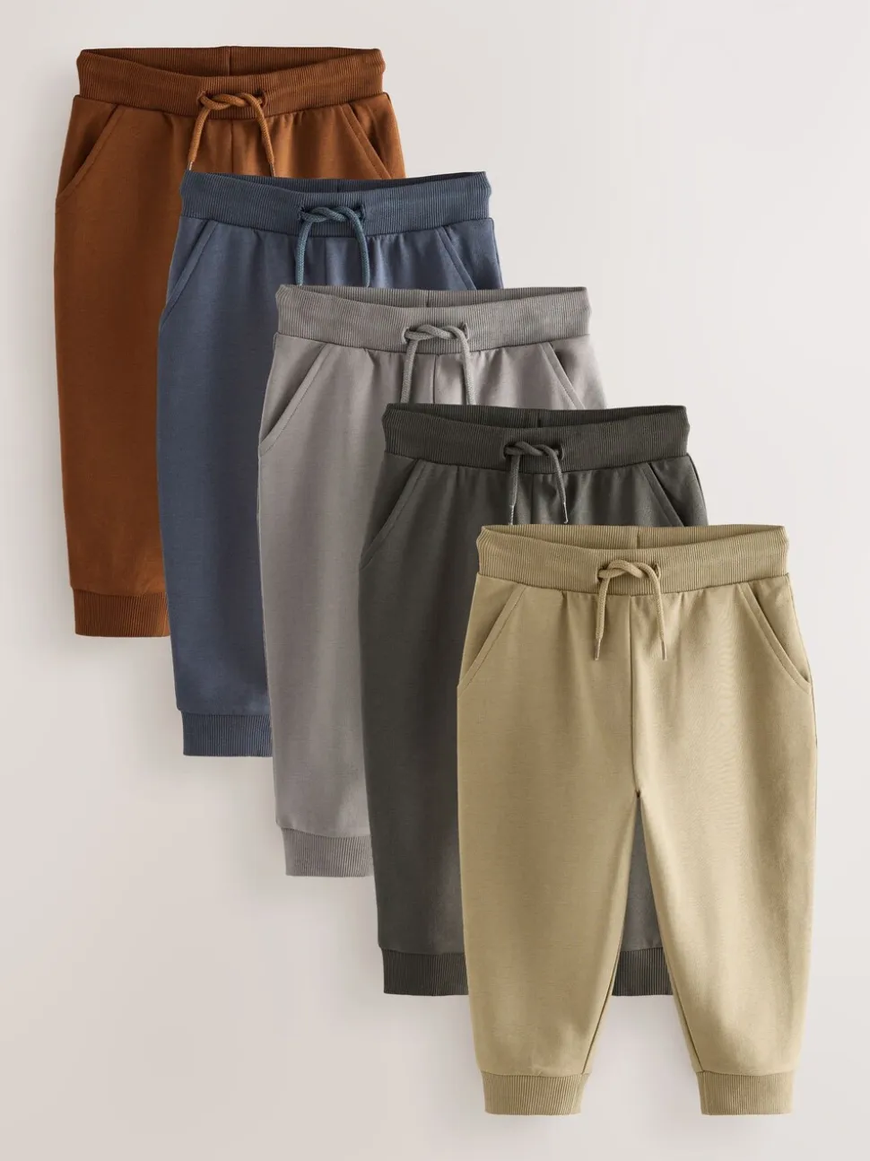 Kaki/grijs/blauw - Verpakking van 5 joggingbroeken (3mnd-7jr)