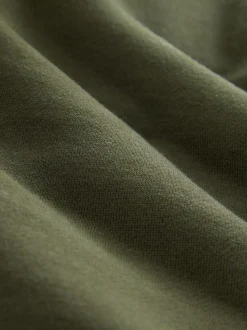 Kakigroen - Borg hoodie met fleecevoering en volledige ritssluiting