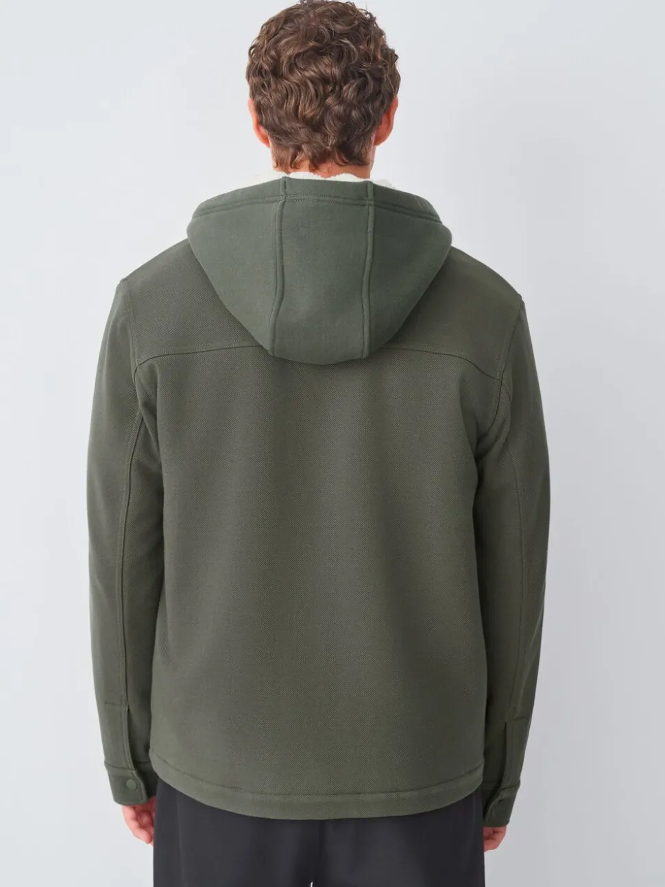 Kakigroen - Borg overshirt met fleecevoering