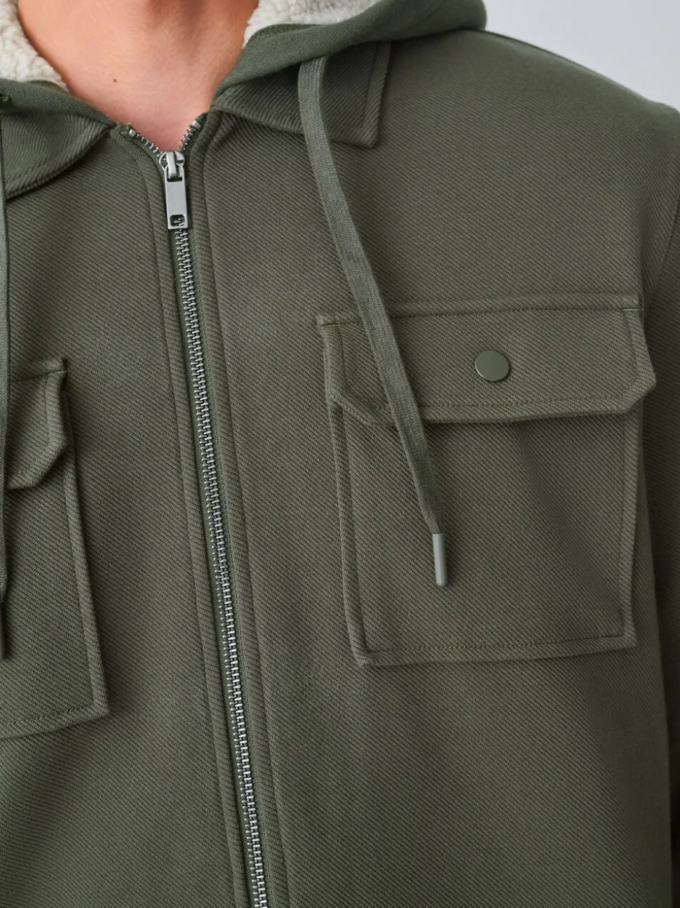 Kakigroen - Borg overshirt met fleecevoering