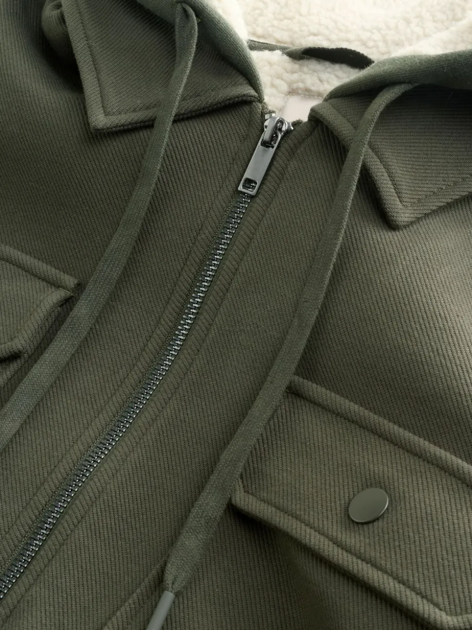 Kakigroen - Borg overshirt met fleecevoering