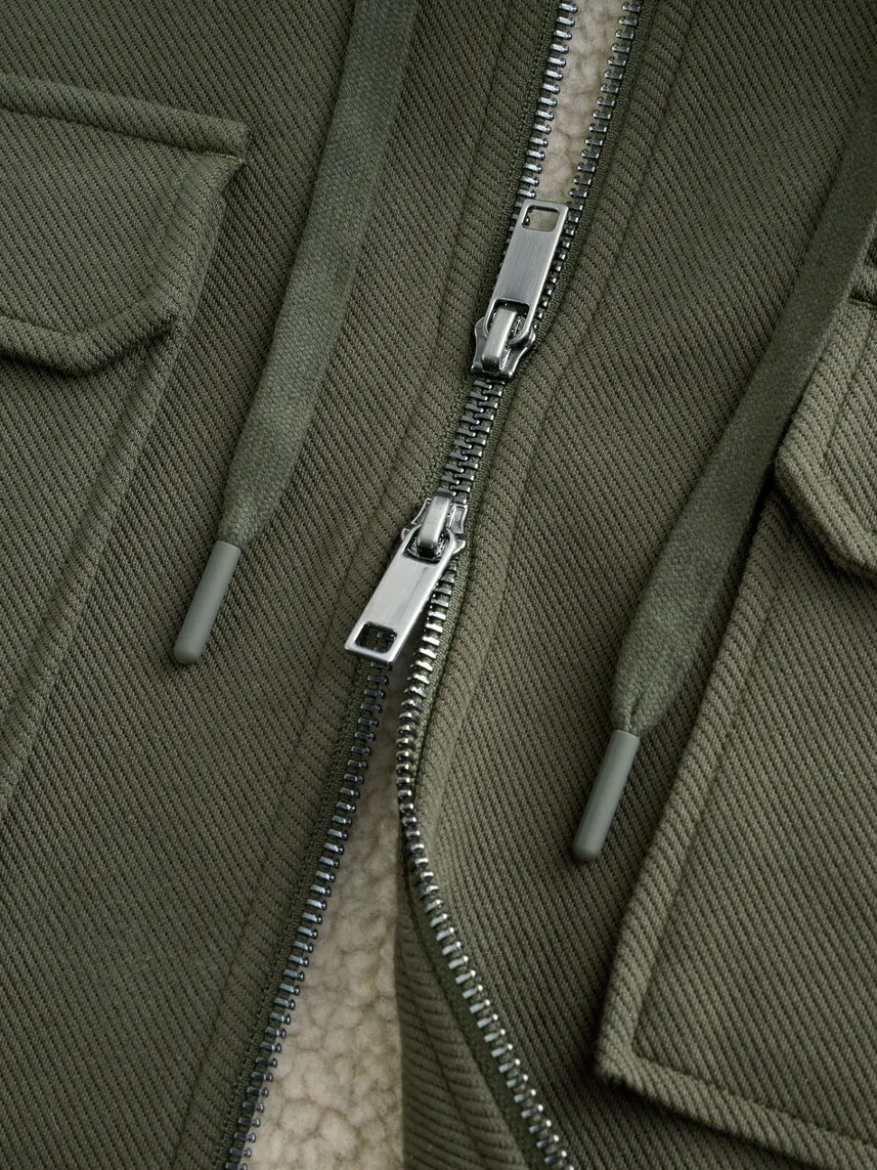 Kakigroen - Borg overshirt met fleecevoering