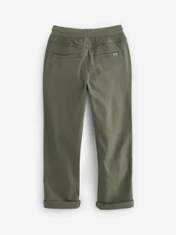 Kakigroen - Broek met geribde elastische taille (3-16 jr)