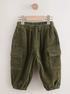Kakigroen - Corduroy cargobroek (3 mnd-7 jr)