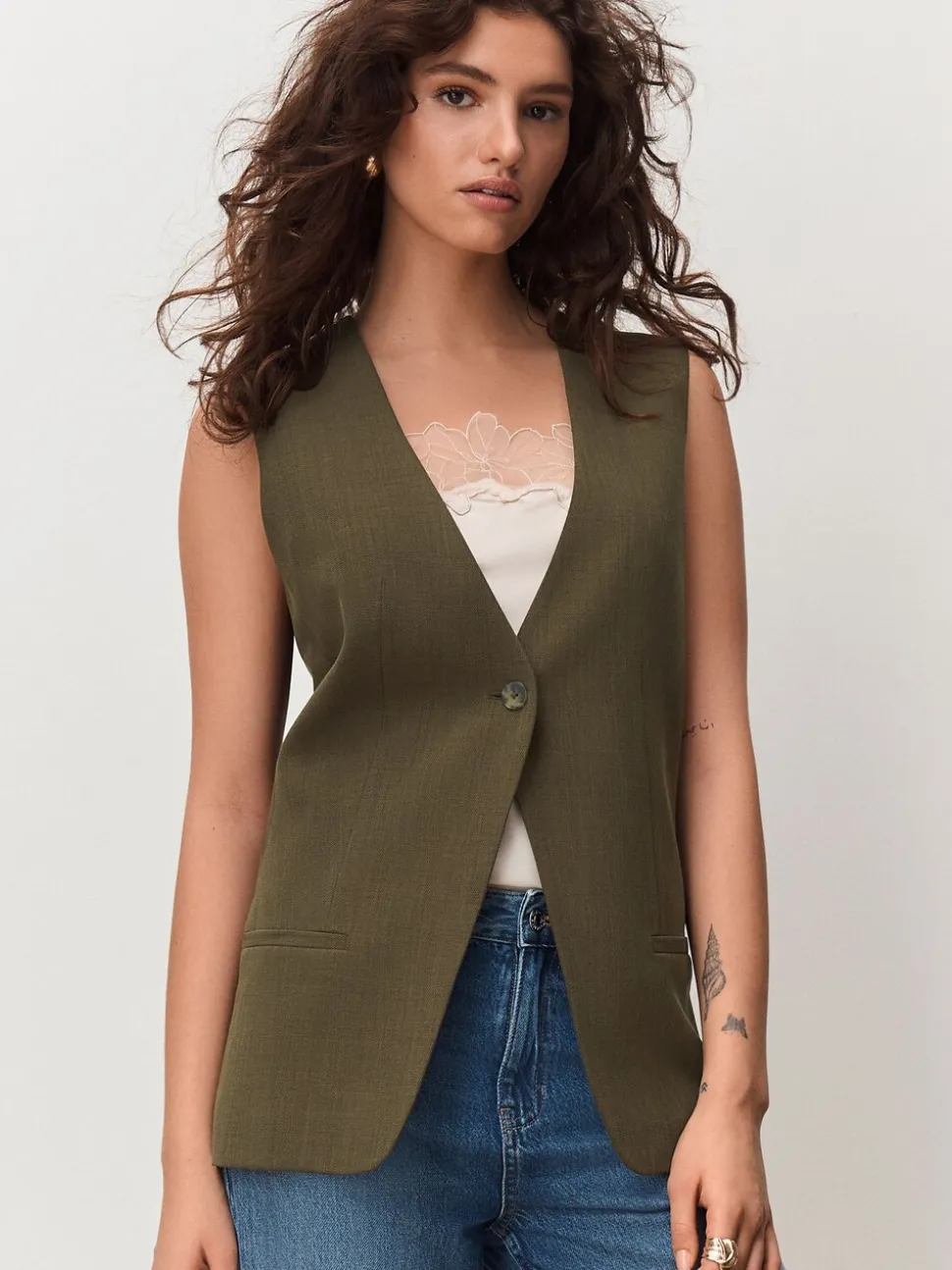 Kakigroen - Crosshatch Waistcoat Blazer