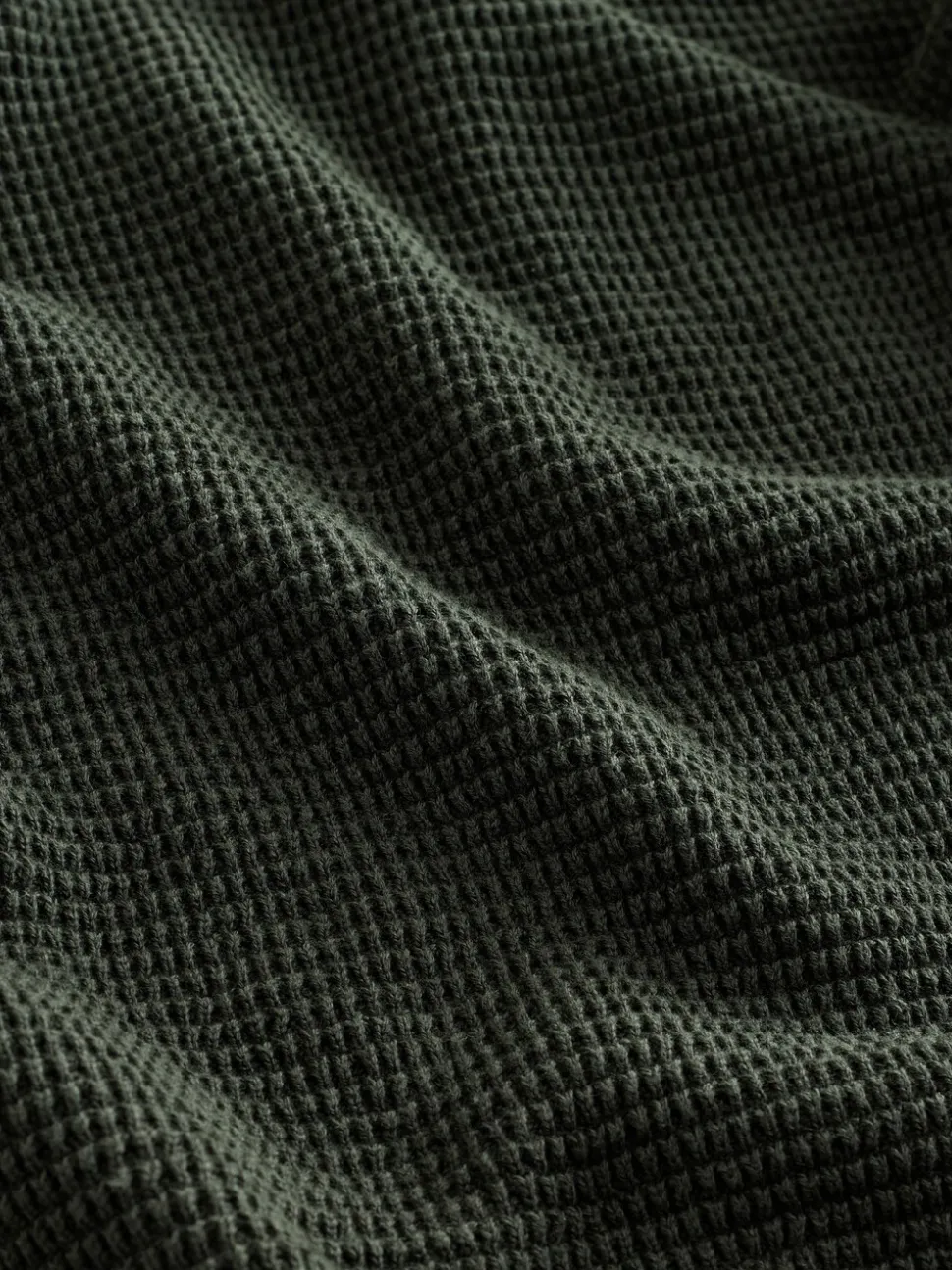 Kakigroen - Effen - Regular Fit Cotton Rich Textured Premium Quarter Zip Jumper