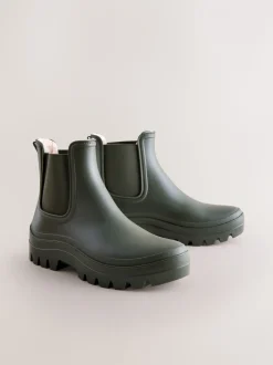 Kakigroen - Faux Fur Lined Chelsea Ankle Wellies