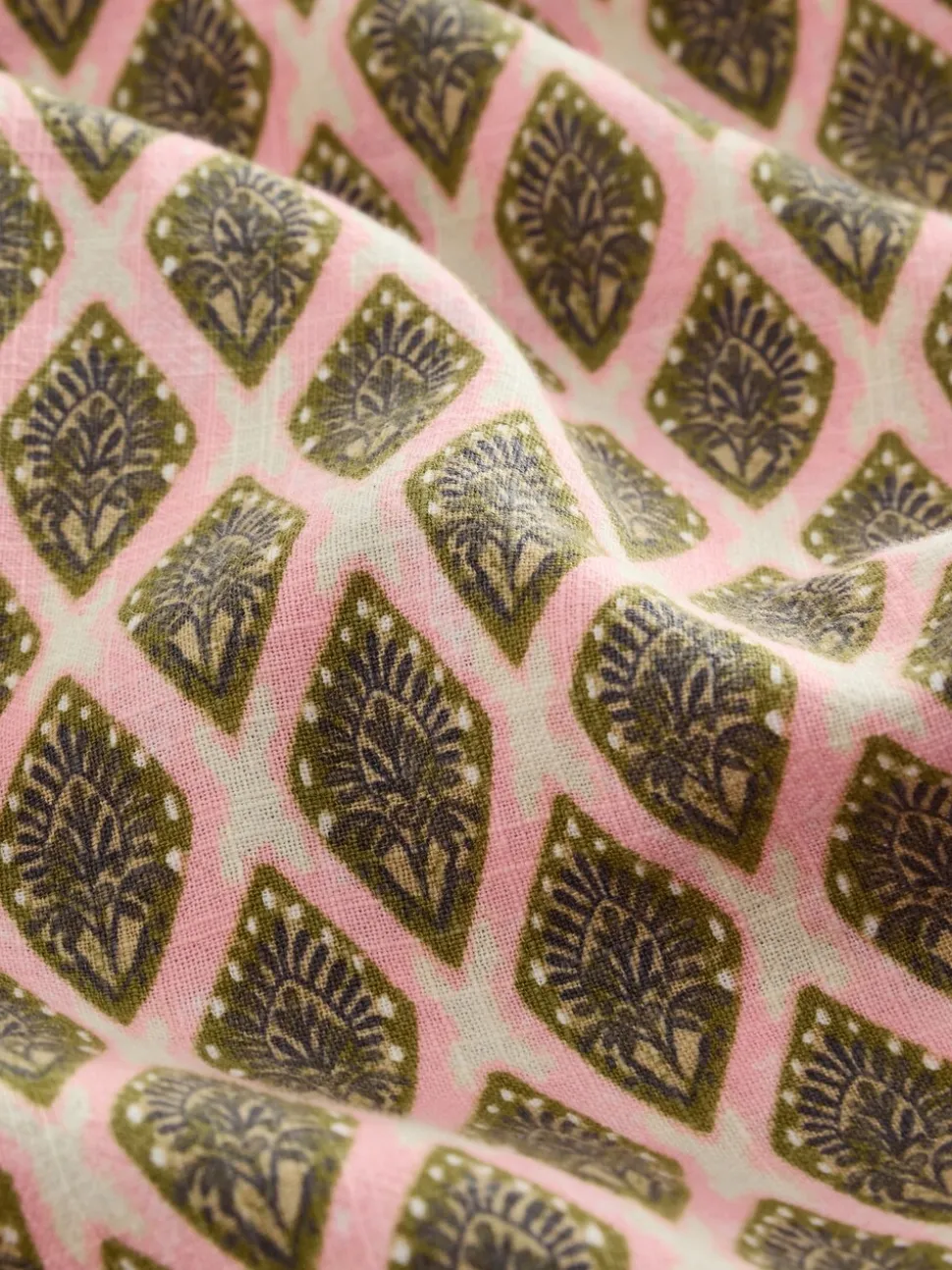 Kakigroen - Jumpsuit met blote schouders en wijde pijpen van 100% katoen