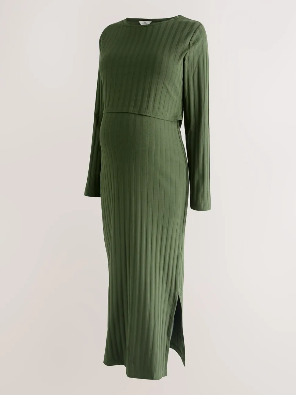 Kakigroen - Maternity Long Sleeve Nursing Shelf Dress