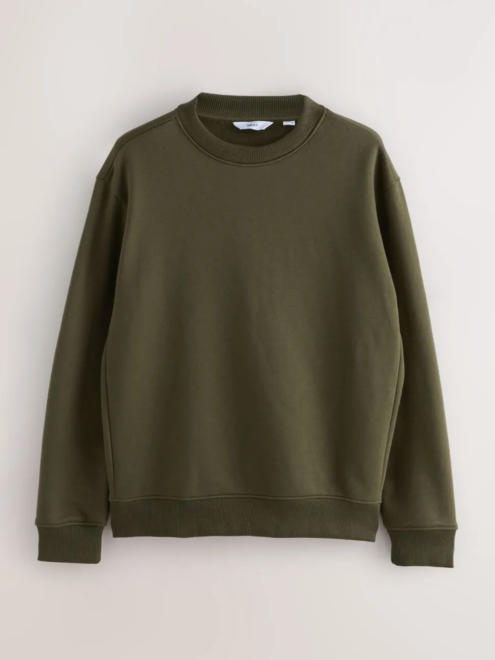 Kakigroen - Normale Pasvorm - Heavyweight Cotton Rich Crew Neck Sweatshirt