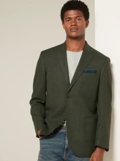 Kakigroen - Normale Pasvorm - Modieuze blazer met textuur