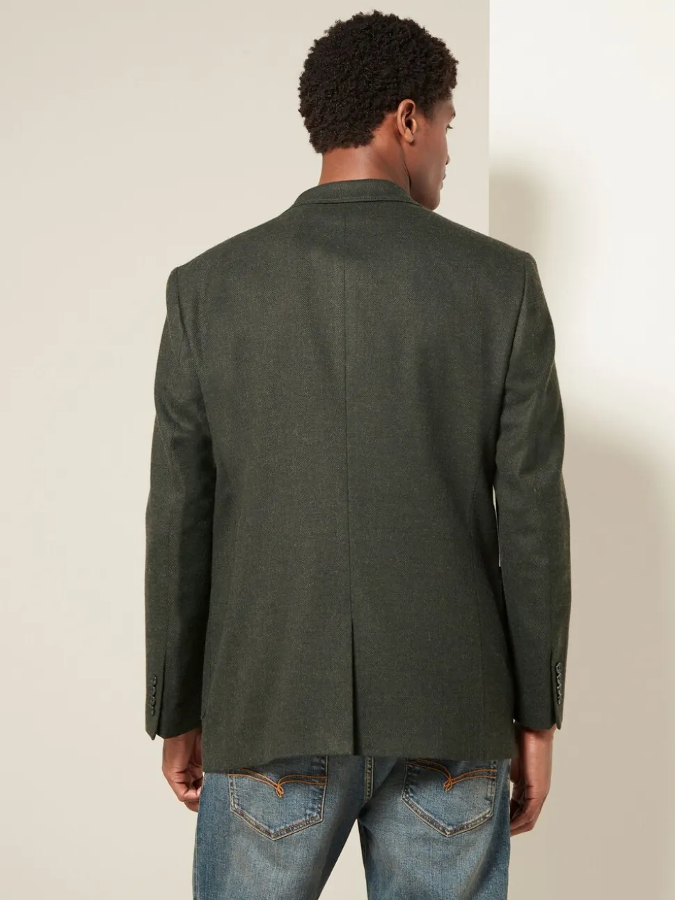 Kakigroen - Normale Pasvorm - Modieuze blazer met textuur