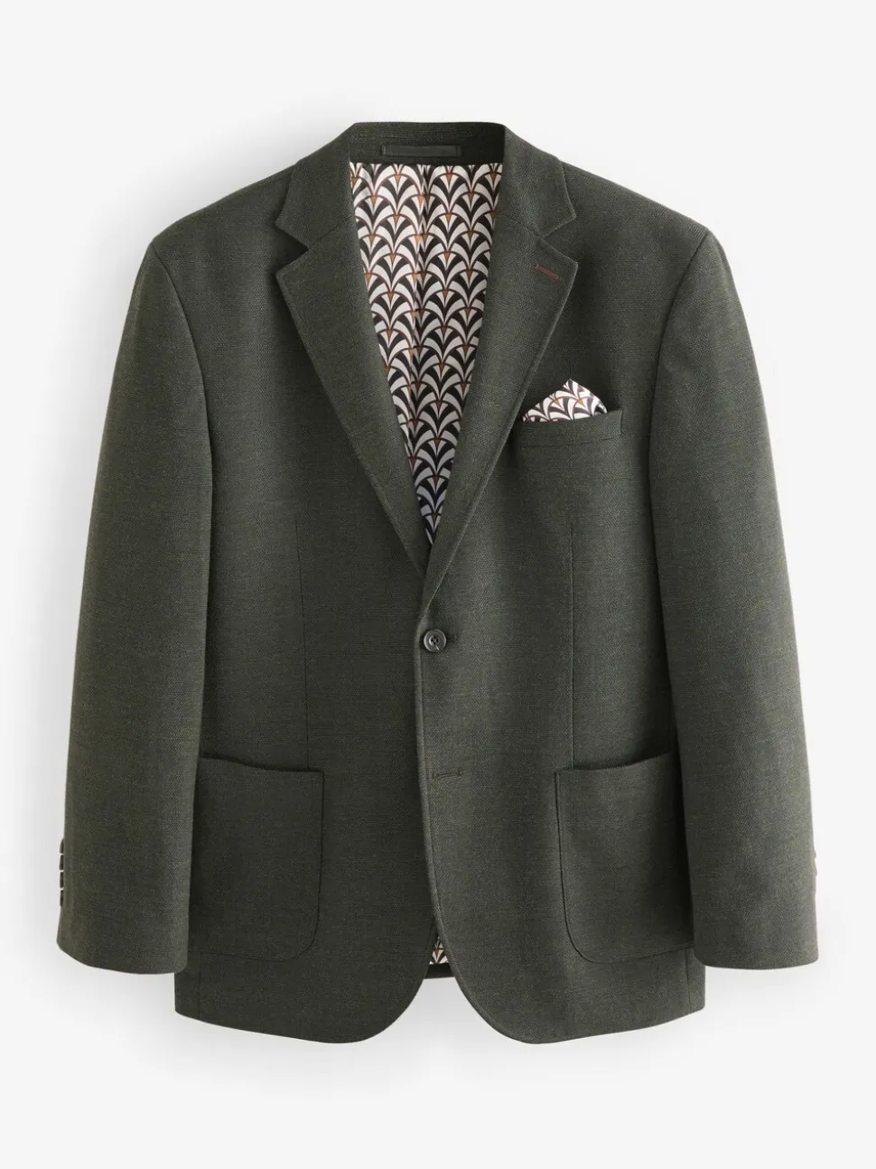Kakigroen - Normale Pasvorm - Modieuze blazer met textuur