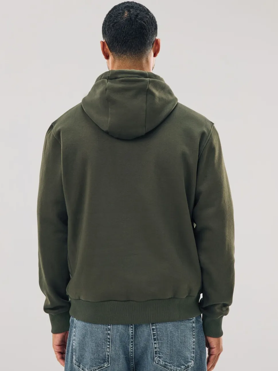 Kakigroen - Normale Pasvorm - Zwaargewicht Cotton Rich Jersey Hoodie