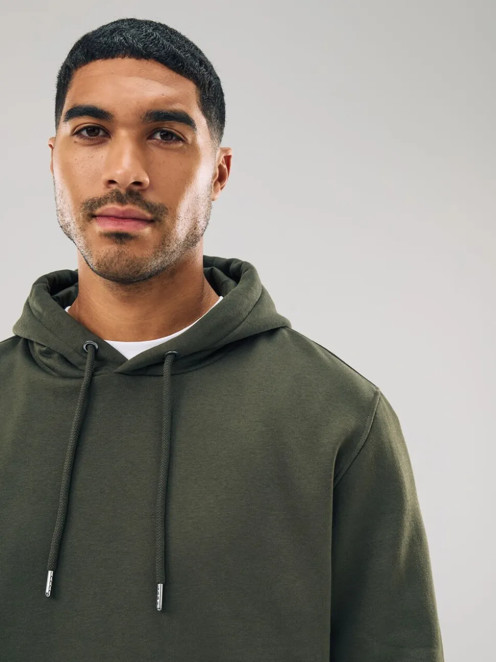 Kakigroen - Normale Pasvorm - Zwaargewicht Cotton Rich Jersey Hoodie