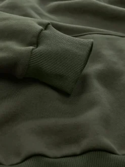 Kakigroen - Normale Pasvorm - Zwaargewicht Cotton Rich Jersey Hoodie