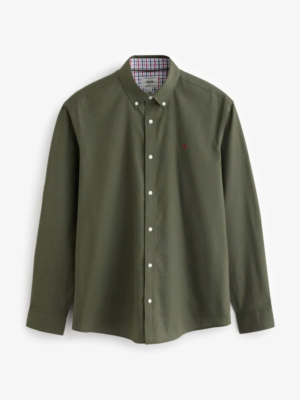 Kakigroen - Oxford-stretchoverhemd met lange mouwen