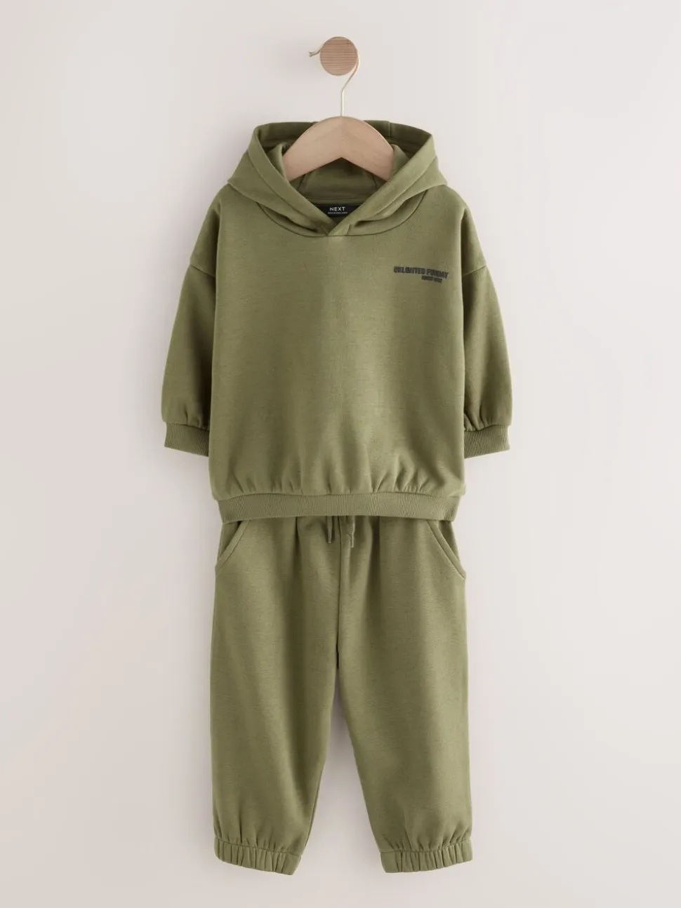 Kakigroen - Set met hoodie met slogan en joggingbroek (3mnd-7jr)
