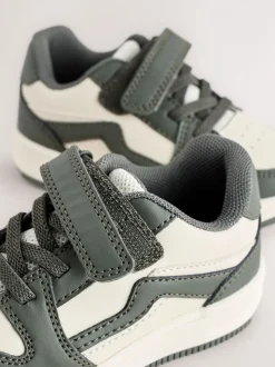 Kakigroen - Sneakers met klittenbandsluiting en elastische veters